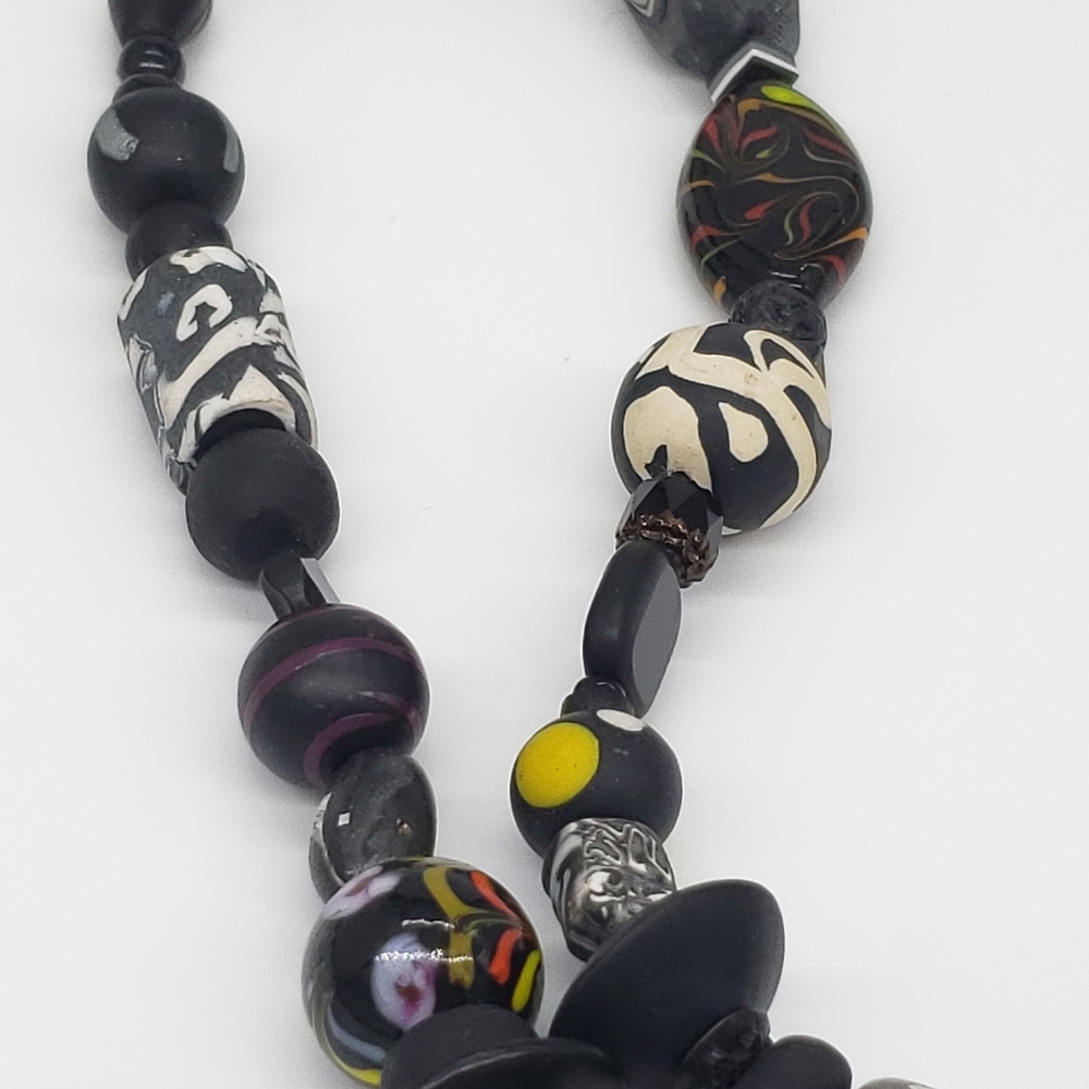 Fun yet Dark Original handmade beaded Necklace - Picture 6 of 12